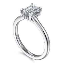 Hot Gabriel & Co. Aldon - 14K White Gold Emerald Cut Diamond Engagement Ring