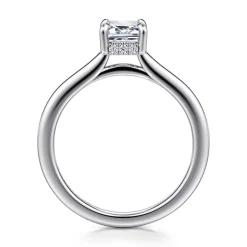 Hot Gabriel & Co. Aldon - 14K White Gold Emerald Cut Diamond Engagement Ring