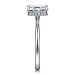 Outlet Gabriel & Co. Aldon - 14K White Gold Emerald Cut Diamond Engagement Ring
