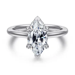 Hot Gabriel & Co. Aldon - 14K White Gold Marquise Shape Diamond Engagement Ring