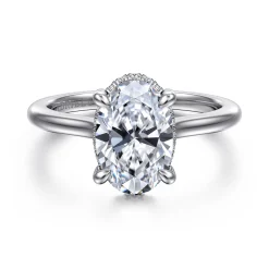 Outlet Gabriel & Co. Aldon - 14K White Gold Oval Diamond Engagement Ring