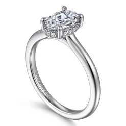 Hot Gabriel & Co. Aldon - 14K White Gold Oval Diamond Engagement Ring
