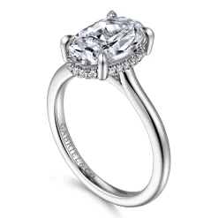 Clearance Gabriel & Co. Aldon - 14K White Gold Oval Diamond Engagement Ring