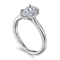 Gabriel & Co. Aldon - 14K White Gold Oval Diamond Engagement Ring