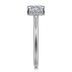 Sale Gabriel & Co. Aldon - 14K White Gold Princess Diamond Engagement Ring