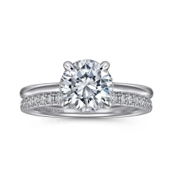Outlet Gabriel & Co. Aldon - 14K White Gold Round Diamond Engagement Ring