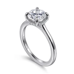 Outlet Gabriel & Co. Aldon - 14K White Gold Round Diamond Engagement Ring