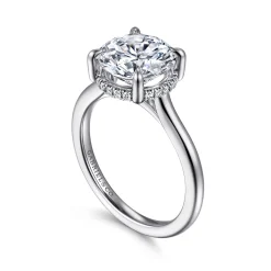 Discount Gabriel & Co. Aldon - 14K White Gold Round Diamond Engagement Ring