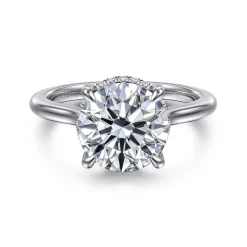 Discount Gabriel & Co. Aldon - 14K White Gold Round Diamond Engagement Ring