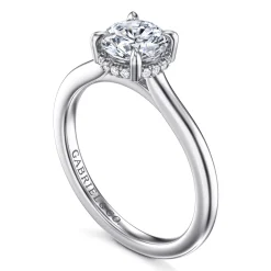 Clearance Gabriel & Co. Aldon - 14K White Gold Round Diamond Engagement Ring