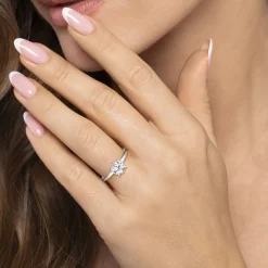Clearance Gabriel & Co. Aldon - 14K White Gold Round Diamond Engagement Ring