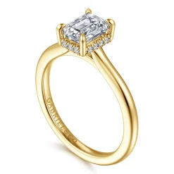 Outlet Gabriel & Co. Aldon - 14K Yellow Gold Emerald Cut Diamond Engagement Ring