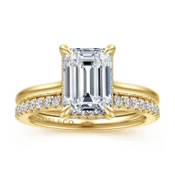 Outlet Gabriel & Co. Aldon - 14K Yellow Gold Emerald Cut Diamond Engagement Ring