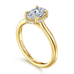 Online Gabriel & Co. Aldon - 14K Yellow Gold Oval Diamond Engagement Ring
