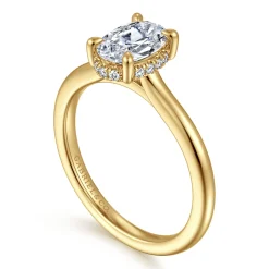 Sale Gabriel & Co. Aldon - 14K Yellow Gold Oval Diamond Engagement Ring