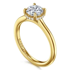 Discount Gabriel & Co. Aldon - 14K Yellow Gold Round Diamond Engagement Ring