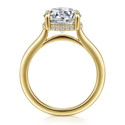 Clearance Gabriel & Co. Aldon - 14K Yellow Gold Round Diamond Engagement Ring