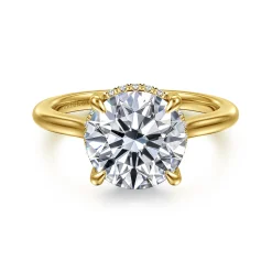 Clearance Gabriel & Co. Aldon - 14K Yellow Gold Round Diamond Engagement Ring