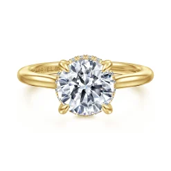 Hot Gabriel & Co. Aldon - 14K Yellow Gold Round Diamond Engagement Ring