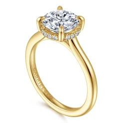 Hot Gabriel & Co. Aldon - 14K Yellow Gold Round Diamond Engagement Ring