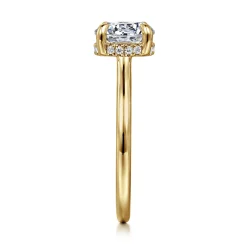 Sale Gabriel & Co. Aldon - 14K Yellow Gold Round Solitaire Diamond Engagement Ring