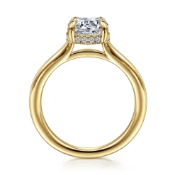 Sale Gabriel & Co. Aldon - 14K Yellow Gold Round Solitaire Diamond Engagement Ring