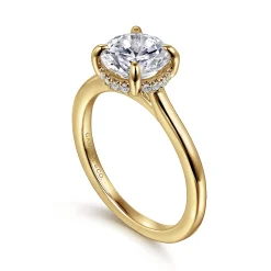 Sale Gabriel & Co. Aldon - 14K Yellow Gold Round Solitaire Diamond Engagement Ring