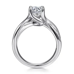 Hot Gabriel & Co. Aleesa - 14K White Gold Round Bypass Diamond Engagement Ring