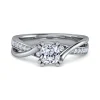 Best Gabriel & Co. Aleesa - 14K White Gold Twisted Cushion Cut Diamond Engagement Ring