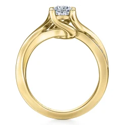 Sale Gabriel & Co. Aleesa - 14K Yellow Gold Twisted Oval Diamond Engagement Ring