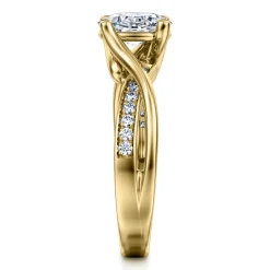 Sale Gabriel & Co. Aleesa - 14K Yellow Gold Twisted Oval Diamond Engagement Ring