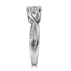 Clearance Gabriel & Co. Aleesa - Platinum Round Bypass Diamond Engagement Ring