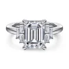 New Gabriel & Co. Alejandra - 14K White Gold Emerald Cut Diamond Engagement Ring