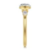 Sale Gabriel & Co. Alesandra - 14K Yellow Gold Half Bezel Round Three Stone Diamond Engagement Ring