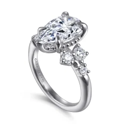 Gabriel & Co. Alexa - 14K White Gold Pear Shape Diamond Engagement Ring