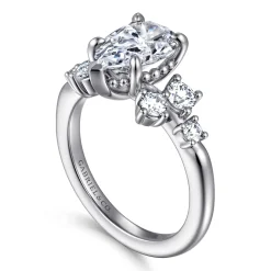 Sale Gabriel & Co. Alexa - 14K White Gold Pear Shape Diamond Engagement Ring