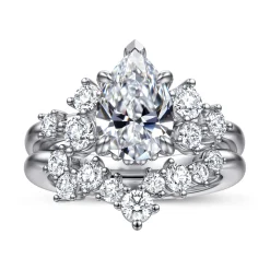 Sale Gabriel & Co. Alexa - 14K White Gold Pear Shape Diamond Engagement Ring