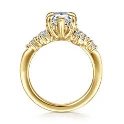 Clearance Gabriel & Co. Alexa - 14K Yellow Gold Pear Shape Diamond Engagement Ring
