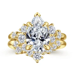 Clearance Gabriel & Co. Alexa - 14K Yellow Gold Pear Shape Diamond Engagement Ring