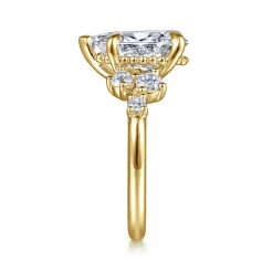 Clearance Gabriel & Co. Alexa - 14K Yellow Gold Pear Shape Diamond Engagement Ring
