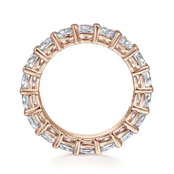Discount Gabriel & Co. Alexi - 14K Rose Gold Cushion Cut Shared Prong Diamond Eternity Band - 4.5 ct