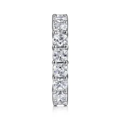 Clearance Gabriel & Co. Alexi - 14K White Gold Cushion Cut Shared Prong Diamond Eternity Band - 4.5 ct