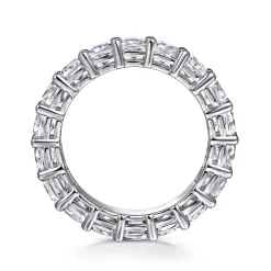 Clearance Gabriel & Co. Alexi - 14K White Gold Cushion Cut Shared Prong Diamond Eternity Band - 4.5 ct