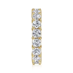 Clearance Gabriel & Co. Alexi - 14K Yellow Gold Cushion Cut Shared Prong Diamond Eternity Band - 4.5 ct