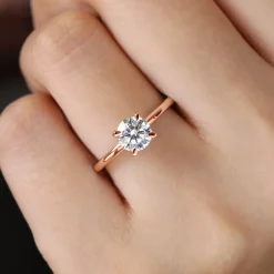 Sale Gabriel & Co. Ali - 14K Rose Gold Round Diamond Engagement Ring