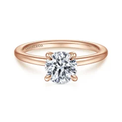 Sale Gabriel & Co. Ali - 14K Rose Gold Round Diamond Engagement Ring