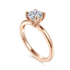 Sale Gabriel & Co. Ali - 14K Rose Gold Round Diamond Engagement Ring