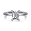 New Gabriel & Co. Ali - 14K White Gold Emerald Cut Diamond Engagement Ring