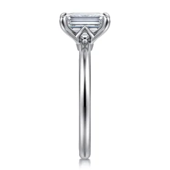 New Gabriel & Co. Ali - 14K White Gold Emerald Cut Diamond Engagement Ring