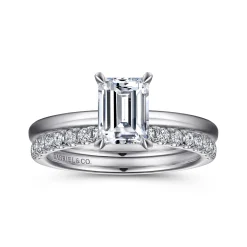 Hot Gabriel & Co. Ali - 14K White Gold Emerald Cut Diamond Engagement Ring